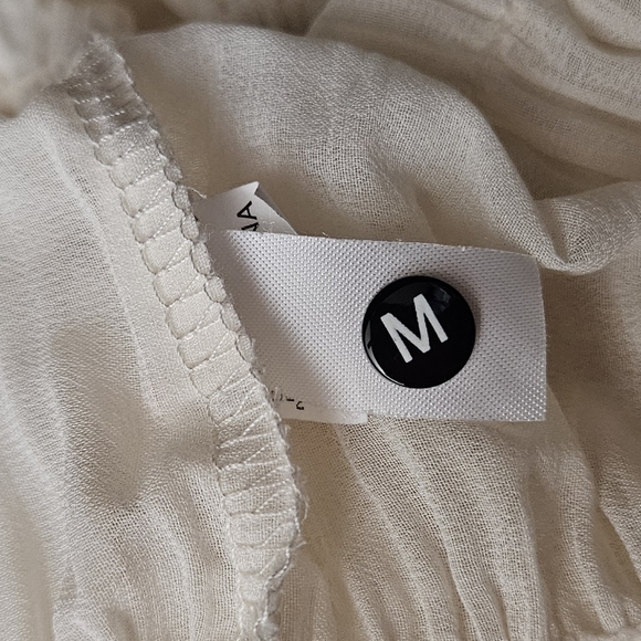 Womens Boho Cream Pleated Ruffle Maxi Pettiskirt Skirt - Picture 5 of 5